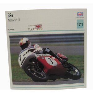 BSA 750 Rocket III Great Britain 1971 Motorcycle Spec Card Sheet